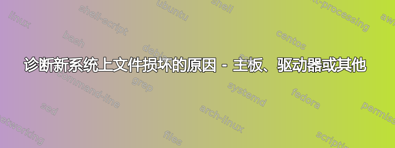 诊断新系统上文件损坏的原因 - 主板、驱动器或其他