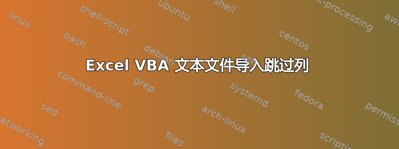 Excel VBA 文本文件导入跳过列