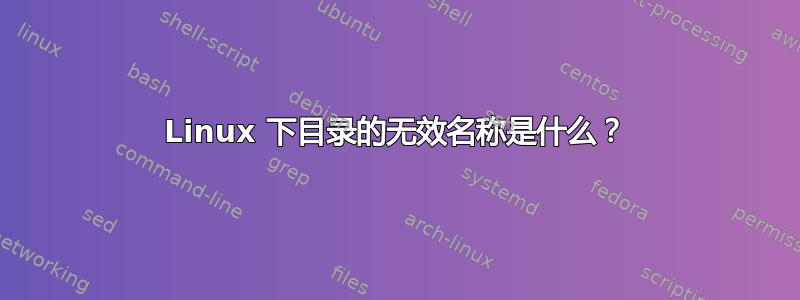 Linux 下目录的无效名称是什么？