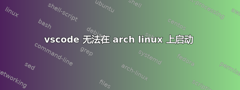 vscode 无法在 arch linux 上启动