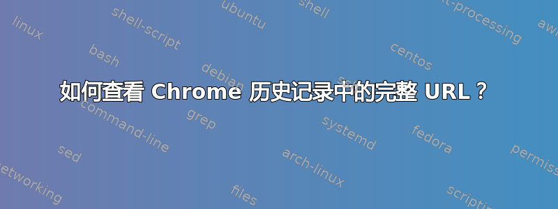 如何查看 Chrome 历史记录中的完整 URL？
