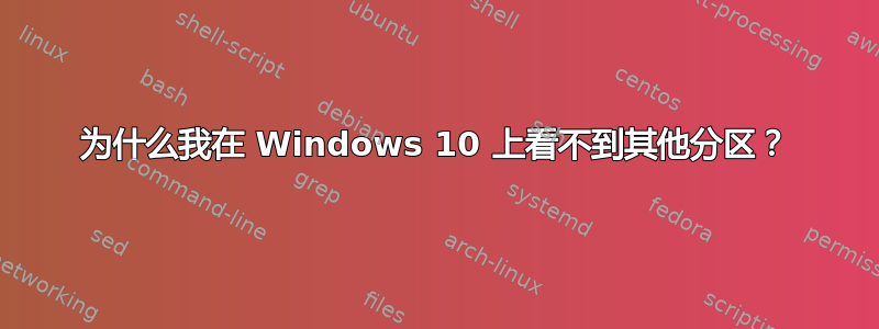 为什么我在 Windows 10 上看不到其他分区？
