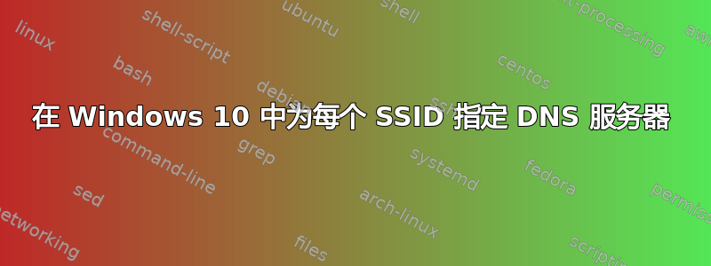 在 Windows 10 中为每个 SSID 指定 DNS 服务器