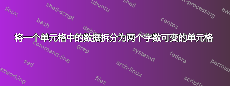 将一个单元格中的数据拆分为两个字数可变的单元格