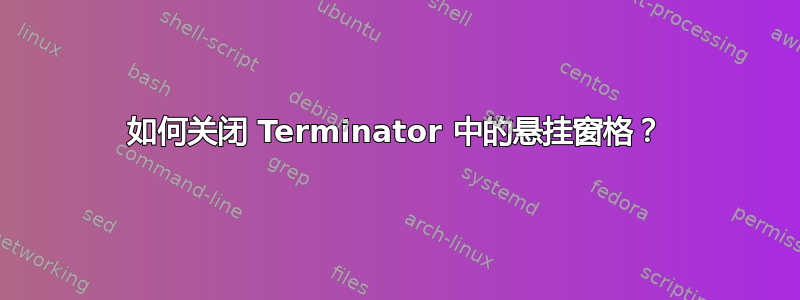 如何关闭 Terminator 中的悬挂窗格？