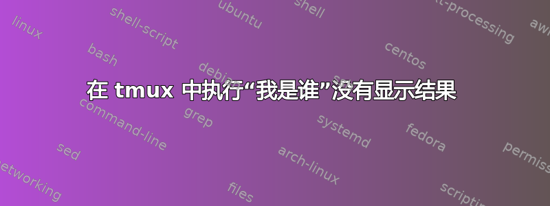 在 tmux 中执行“我是谁”没有显示结果