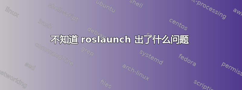 不知道 roslaunch 出了什么问题