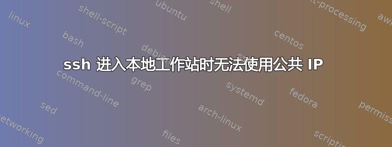 ssh 进入本地工作站时无法使用公共 IP