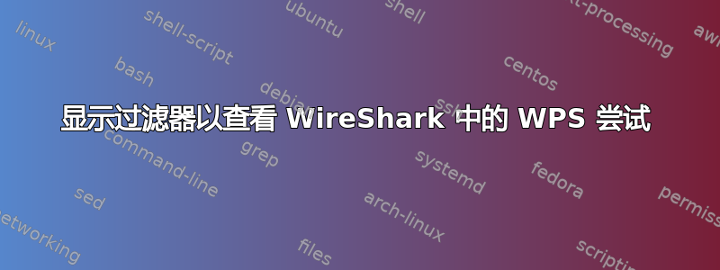 显示过滤器以查看 WireShark 中的 WPS 尝试