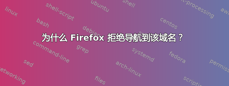 为什么 Firefox 拒绝导航到该域名？