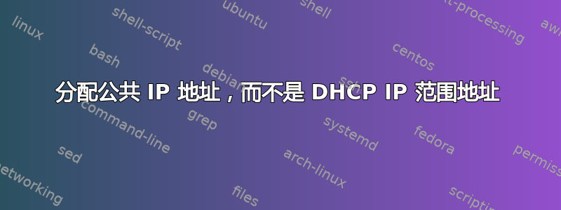 分配公共 IP 地址，而不是 DHCP IP 范围地址