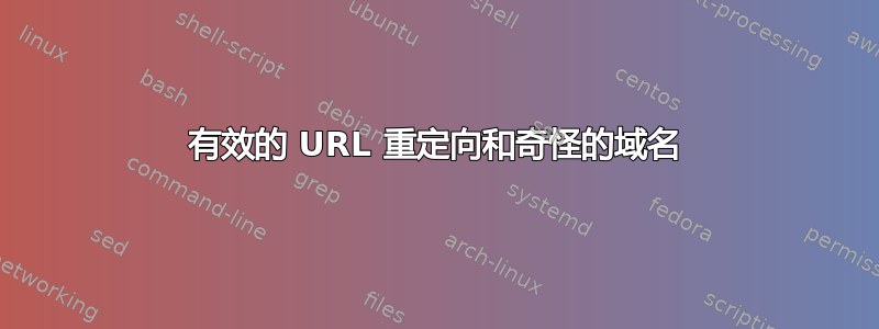 有效的 URL 重定向和奇怪的域名