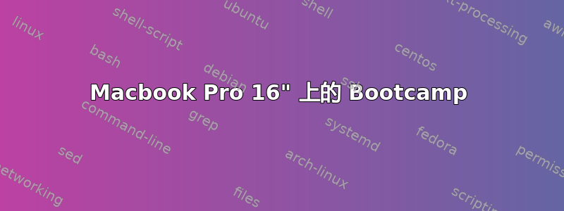 Macbook Pro 16" 上的 Bootcamp