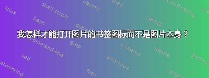 我怎样才能打开图片的书签图标而不是图片本身？