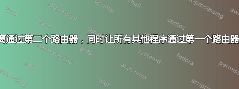 将一个程序的流量分离通过第二个路由器，同时让所有其他程序通过第一个路由器，最佳设计是什么？