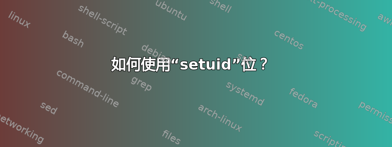 如何使用“setuid”位？ 