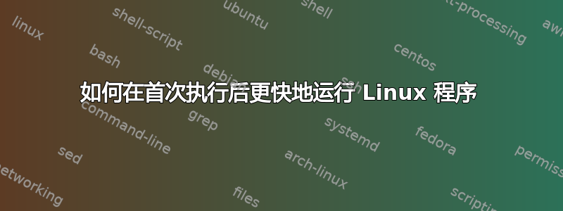 如何在首次执行后更快地运行 Linux 程序