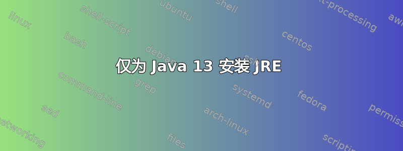 仅为 Java 13 安装 JRE
