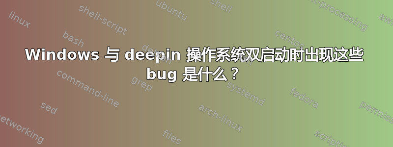 Windows 与 deepin 操作系统双启动时出现这些 bug 是什么？