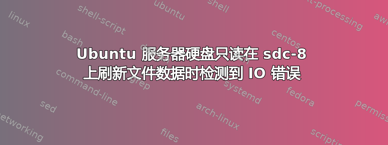 Ubuntu 服务器硬盘只读在 sdc-8 上刷新文件数据时检测到 IO 错误