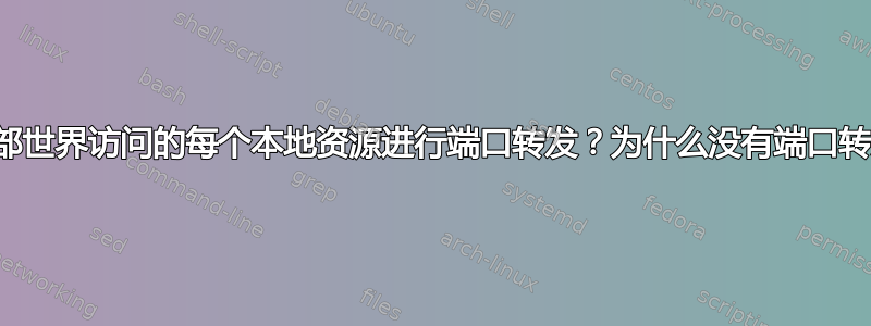 为什么我们必须对从外部世界访问的每个本地资源进行端口转发？为什么没有端口转发就无法做到这一点？