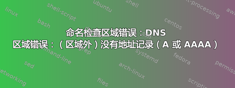 命名检查区域错误：DNS 区域错误：（区域外）没有地址记录（A 或 AAAA）