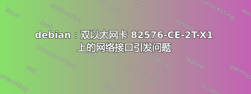 debian：双以太网卡 82576-CE-2T-X1 上的网络接口引发问题