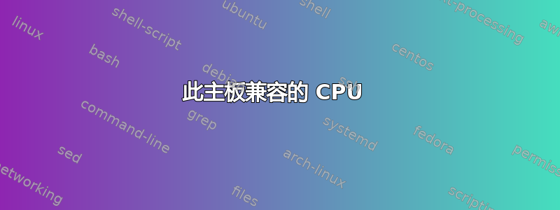 此主板兼容的 CPU 