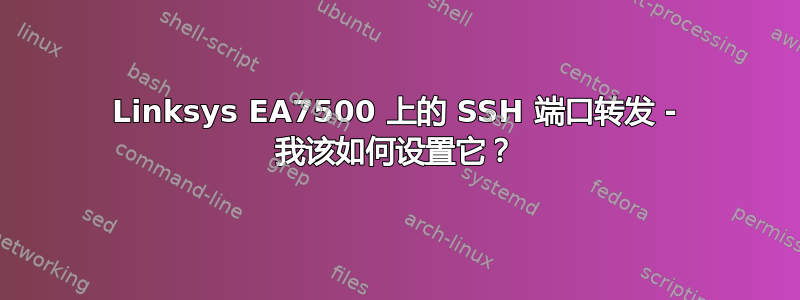 Linksys EA7500 上的 SSH 端口转发 - 我该如何设置它？