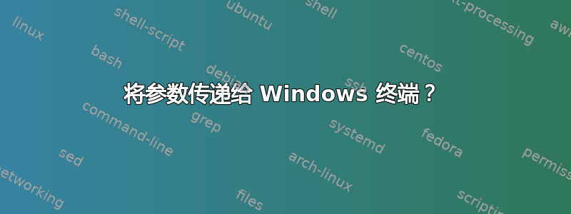 将参数传递给 Windows 终端？