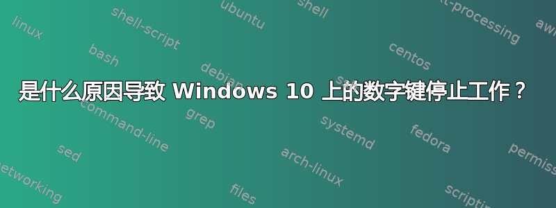 是什么原因导致 Windows 10 上的数字键停止工作？