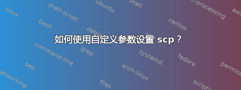 如何使用自定义参数设置 scp？