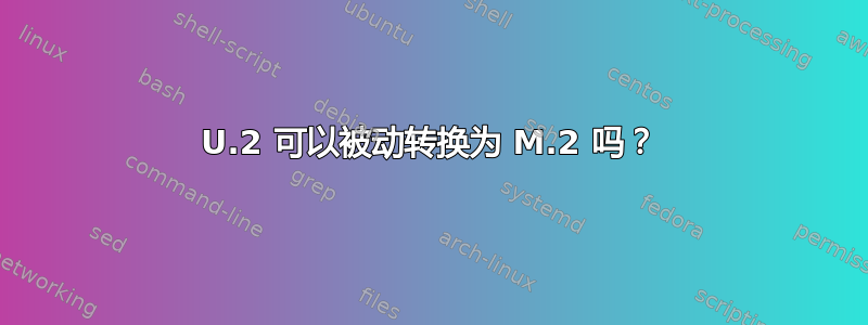 U.2 可以被动转换为 M.2 吗？