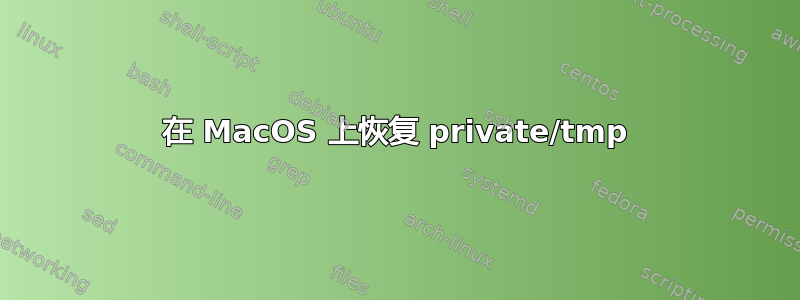 在 MacOS 上恢复 private/tmp