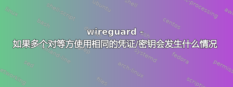 wireguard - 如果多个对等方使用相同的凭证/密钥会发生什么情况