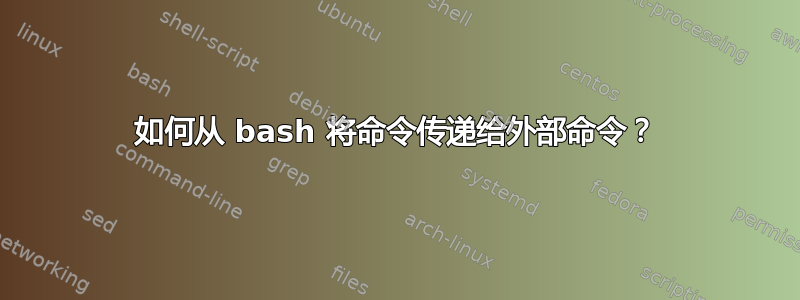 如何从 bash 将命令传递给外部命令？