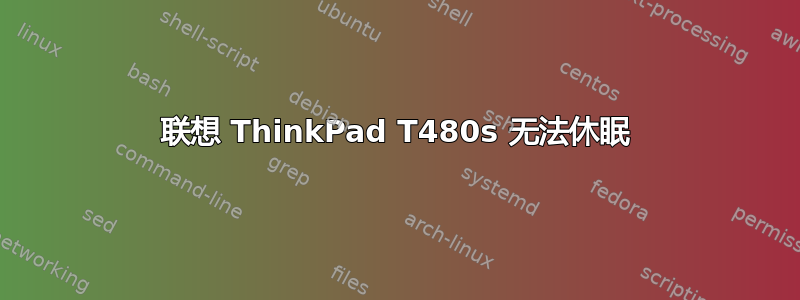 联想 ThinkPad T480s 无法休眠