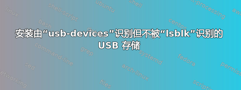 安装由“usb-devices”识别但不被“lsblk”识别的 USB 存储