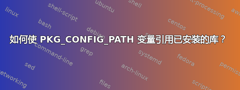 如何使 PKG_CONFIG_PATH 变量引用已安装的库？