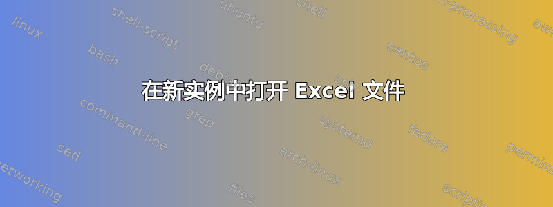 在新实例中打开 Excel 文件