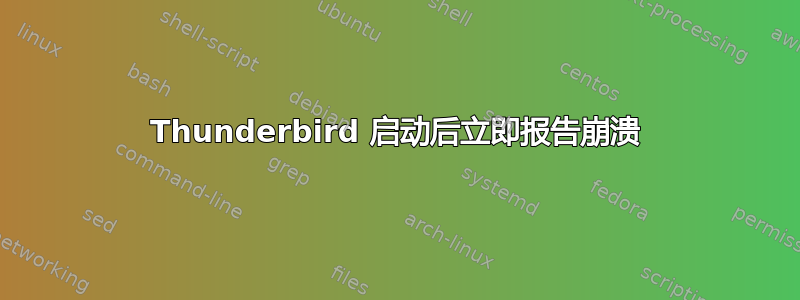 Thunderbird 启动后立即报告崩溃