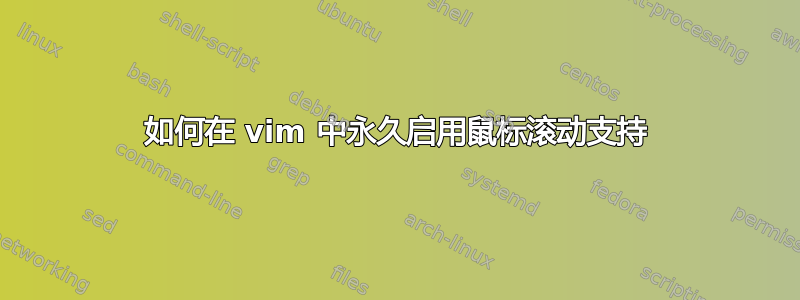 如何在 vim 中永久启用鼠标滚动支持