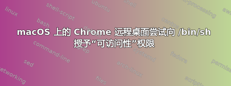 macOS 上的 Chrome 远程桌面尝试向 /bin/sh 授予“可访问性”权限