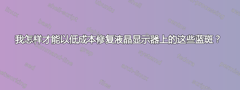 我怎样才能以低成本修复液晶显示器上的这些蓝斑？