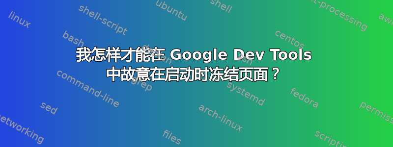 我怎样才能在 Google Dev Tools 中故意在启动时冻结页面？