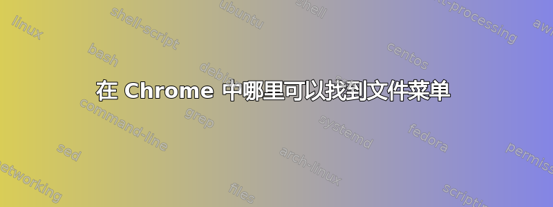 在 Chrome 中哪里可以找到文件菜单