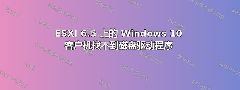 ESXI 6.5 上的 Windows 10 客户机找不到磁盘驱动程序