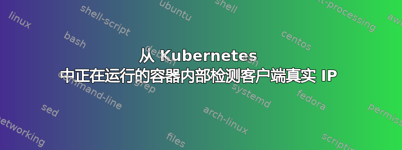 从 Kubernetes 中正在运行的容器内部检测客户端真实 IP