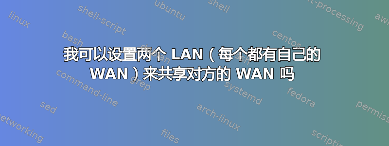 我可以设置两个 LAN（每个都有自己的 WAN）来共享对方的 WAN 吗