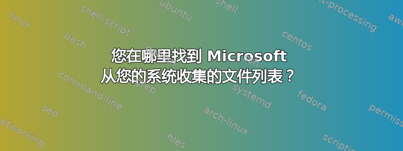 您在哪里找到 Microsoft 从您的系统收集的文件列表？